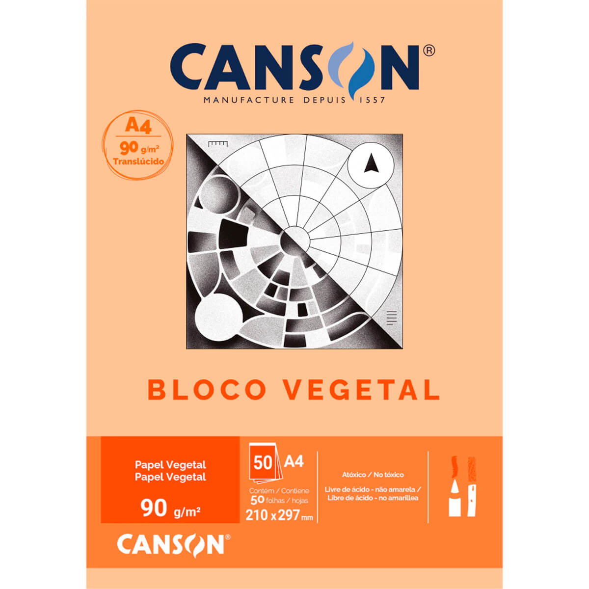 Bloco de Papel Vegetal Canson 90g/m² A4